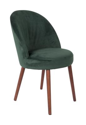 Dutchbone Eetkamerstoel 'Barbara' Velvet, kleur Groen Dutchbone Eetkamerstoel 'Barbara' Velvet, kleur Groen