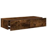 Wandschap met lades 80x33x17 cm bewerkt hout gerookt eikenkleur - thumbnail