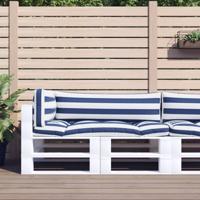 VidaXL Palletkussens 3 st gestreept oxford stof wit en blauw - thumbnail