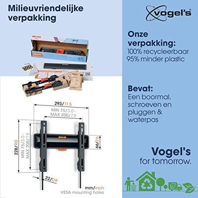 Vogels TVM 3205 Vaste tv-beugel TV beugel Zwart