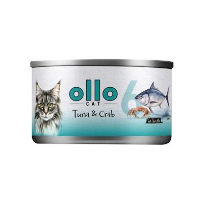 OLLO Cat nr 6 Tuna & Crab in broth - nat kattenvoer - 70g