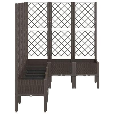 Plantenbak met latwerk 160x120x142 cm polypropeen bruin