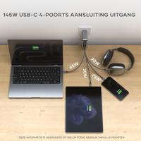 Satechi USB-C 4-port GaN travel oplader (145W) - Space Grey - thumbnail