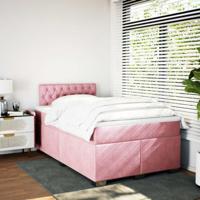 Boxspring met matras fluweel roze 120x190 cm - thumbnail
