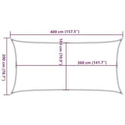 VidaXL Zonnescherm hdpe rechthoekig 2x4 m antraciet