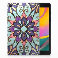 Samsung Galaxy Tab A 8.0 (2019) Siliconen Hoesje Purple Flower - thumbnail