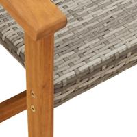 3-delige Bistroset poly rattan en acaciahout grijs - thumbnail