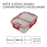 Set van 2 glazen lunchboxen - FACKELMANN - Move - Twee compartimenten - 1000 ml - thumbnail