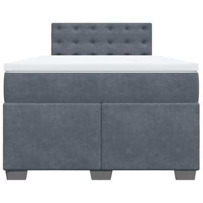 Boxspring met matras fluweel donkergrijs 120x200 cm