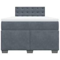Boxspring met matras fluweel donkergrijs 120x200 cm - thumbnail