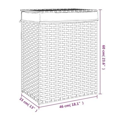 VidaXL Wasmand met deksel 46x33x60 cm poly rattan wit