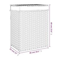 VidaXL Wasmand met deksel 46x33x60 cm poly rattan wit - thumbnail