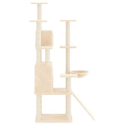 VidaXL Kattenmeubel met sisal krabpalen 154 cm crèmekleurig