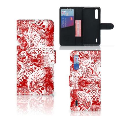 Telefoonhoesje met Naam Xiaomi Mi 9 Lite Angel Skull Rood