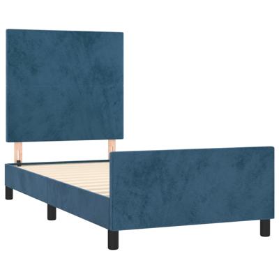 Bedframe zonder matras 140x200 cm fluweel donkerblauw