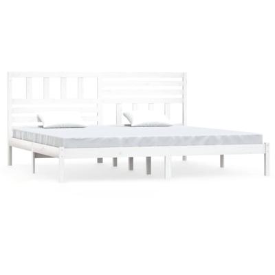 Bedframe zonder matras massief grenenhout wit 180x200 cm