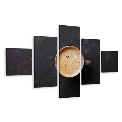 Schilderij - Kop koffie II, 5luik, premium print