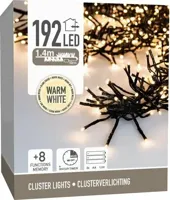Clusterverlichting 192 LED 1,4m WW Zwart - thumbnail