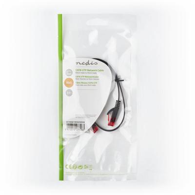 CAT6 UTP Platte Netwerkkabel | RJ45 Male - RJ45 Male | 0,5 m | Zwart