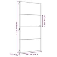 Binnendeur smal 102,5x201,5 cm gehard glas en aluminium goud - thumbnail