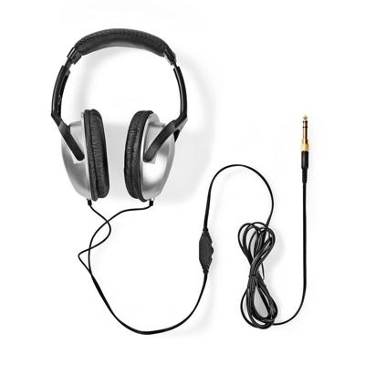 Nedis HPWD1200BK Over-ear Koptelefoon Bedraad 2,70 M Zilver/zwart - thumbnail