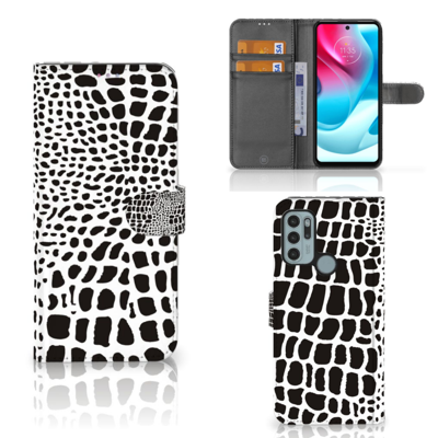 Motorola Moto G60s | Telefoonhoesje | Met pasjeshouder | Slangenprint