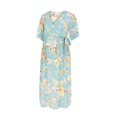 MAMALICIOUS zwangerschaps- en voedingsjurk Vaiana met all over print en plooien lichtblauw/lichtgeel MAMALICIOUS zwangerschaps- en voedingsjurk Vaiana met all over print en plooien lichtblauw/lichtgeel