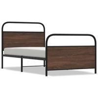 Bedframe zonder matras bewerkt hout bruin eikenkleur 107x203 cm - thumbnail