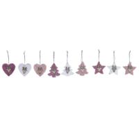 Kerst Decoratie Set DKD Home Decor Polyester (22 x 8 x 1 cm) (3 Stuks) - thumbnail
