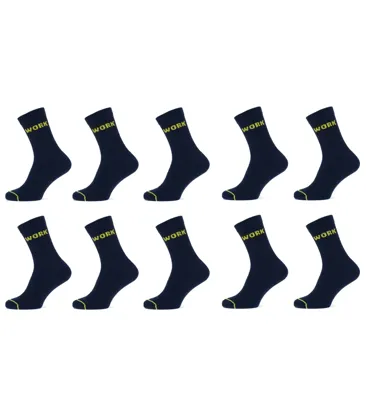 10-paar Werksokken heren - Worker - Goedekope werksokken - Multipack zwarte werksokken