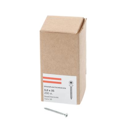 Hoenderdaal Fasteners Hoenderdaal spaanplaatschroef verzinkt platkop voldraad torx tx10 3.0x35 | 200 stuks - 0206.01.13401