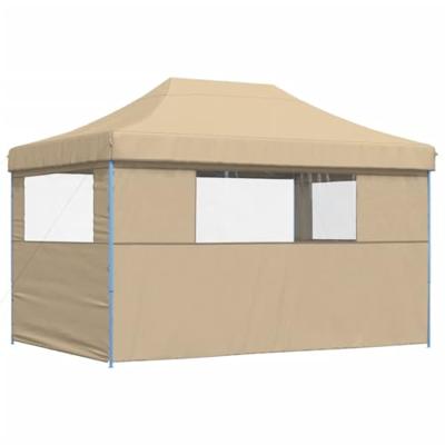 Partytent inklapbaar pop-up met 3 zijwanden beige Partytent inklapbaar pop-up met 3 zijwanden beige