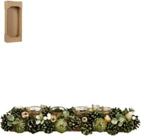 Mica Decorations theelichthouder dennenappel georgie 54x16.5x10cm groen - thumbnail