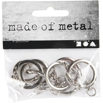 Creativ Company Sleutelhanger met ketting, l: 6 cm, d 2,3 cm, 5 stuk/ 1 doos - thumbnail