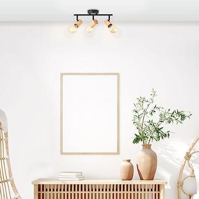 Brilliant PlafondlampKerry 3-lichts zwart met hout - 99715/76