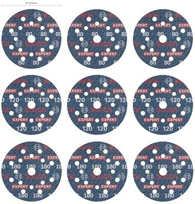 Bosch Accessories 2608902407 Schuurschijvenset Diameter 125 mm Korrelgrootte (num)=80, 120, 180 1 stuk(s)