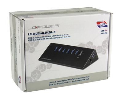 LC Power LC-HUB-ALU-2B-7 LC-HUB-2B-7 USB-hub 6 poorten USB-A USB 3.0 5 GBit/s Zwart