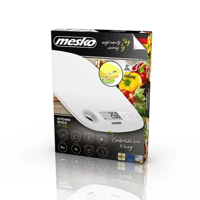 Mesko Home MS 3159w Wit Aanrecht Ovaal Elektronische keukenweegschaal