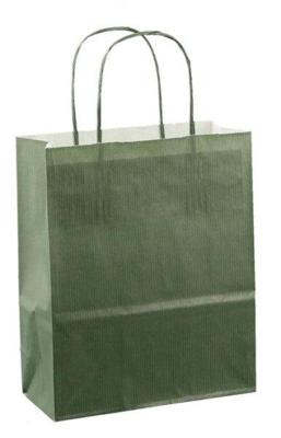 Papieren koordtas 18x08x22cm 50st donker groen | 4 stuks