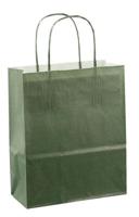 Papieren koordtas 18x08x22cm 50st donker groen | 4 stuks - thumbnail