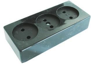 Enzo Tafelcontactdoos 3V langwerpig zwart 6871020