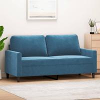 Tweezitsbank 140 cm fluweel blauw - thumbnail