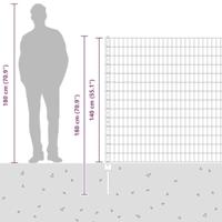 VidaXL Hek met paal groen 1,4 x 10 m staal en pvc - thumbnail