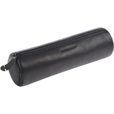Maverick lederen pennenzak, rond, large, zwart
