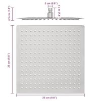 Regendouchekop 25x25 cm vierkant roestvrij staal 304 - thumbnail