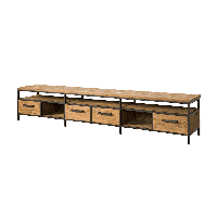 Tower Living Tv-meubel 'Livorno' Teak, 240cm - thumbnail