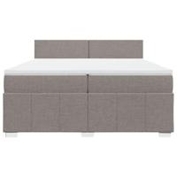 Boxspring met matras stof taupe 200x200 cm - thumbnail