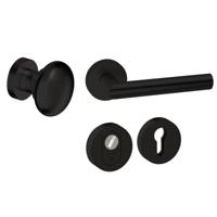 Hardbrass Voordeurset Attival 3-delig rond SKG3 met kerntrekbeveiliging - mat zwart - thumbnail