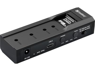 Sandberg USB Cloner+Dock M2+NVMe+SATA USB 3.2 Gen 2 (3.1 Gen 2) Type-C Zwart