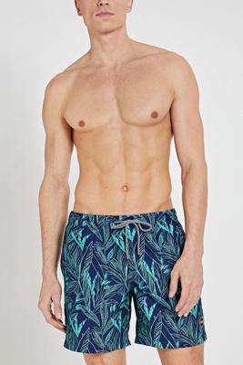 Shiwi zwemshort met all over print donkerblauw/groen